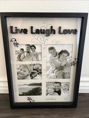 Fetco Black "Live Laugh Love" Collage Photo Frame